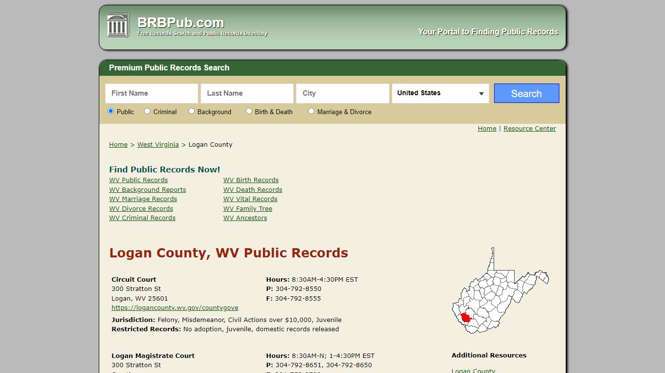 Logan County Public Records | Search West Virginia Government Databases